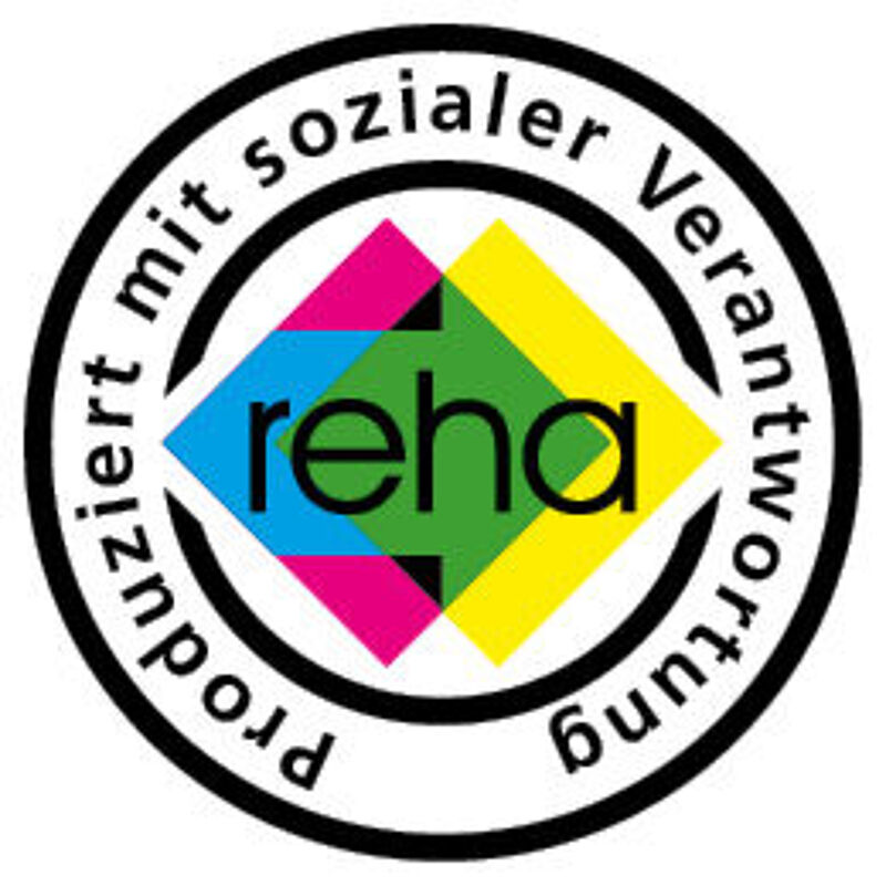 Signet "Produziert mit sozialer Verantwortung" - reha GmbH