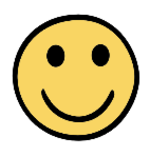 Symbol eine gelben Smiley der lächelt.